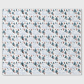 パステルブルーピンクッキーベルスターツリーズクリスマス ラッピングペーパー (フラット)