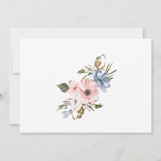 パステルブルーピンクパープルウェディング日付を保存 セーブザデート (裏面)