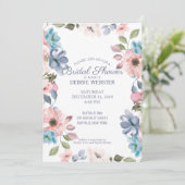 パステルブルーピンクパープルズ結婚ブライダルシャワー 招待状 (スタンド正面)