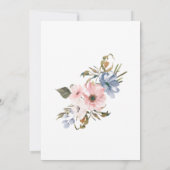 パステルブルーピンクパープルフラワー結婚式招待状 招待状 (裏面)