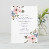 パステルブルーピンクパープル結婚ズブライダルシャワー 招待状 (スタンド正面)