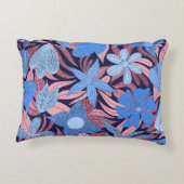 パステルブルーピンクフローラグリッターパターンファミリー アクセントクッション (裏面)