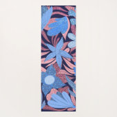 パステルブルーピンクフローラ離れグリッターモノグラム ヨガマット (裏面)