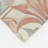 パステルブルーピンクボホフローラろうけつ染め水彩 フリースブランケット (角)