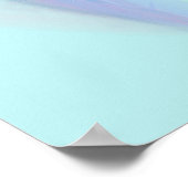 パステルブルーピンク抽象芸術羽毛付き翼 ポスター (角)