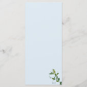 パステルブルーピンク赤い緑の花結婚式メニュー プログラム (裏面)