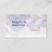 パステルブルーピンク金属大理石波アートパターン 名刺 (正面)