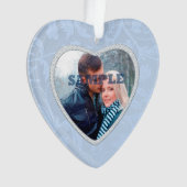 パステルブルーフェイクダイヤモンド写真テンプレート オーナメント (正面)