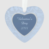 パステルブルーフェイクダイヤモンド写真テンプレート オーナメント (裏面)