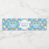 パステルブルーフクロウ男の赤ちゃんシャワーテーマ ペットボトルラベル (シングルラベル)