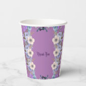 パステルブルーフラワーバdsパープル薄紫ベビーシャワー 紙コップ (裏面)