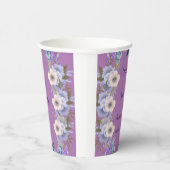 パステルブルーフラワーバdsパープル薄紫ベビーシャワー 紙コップ (右)