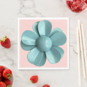 パステルブルーフラワーフローラサマー結婚ズMCMピンク スタンダードランチョンナプキン (インサイチュ)