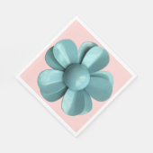 パステルブルーフラワーフローラサマー結婚ズMCMピンク スタンダードランチョンナプキン (角)