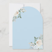 パステルブルーフローラスワンプリンセスアーチベイビーシャワー 招待状 (裏面)