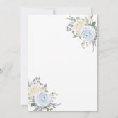 パステルブルーフローラドレスプリンセス金ゴールドキンセアニェラ 招待状 (裏面)