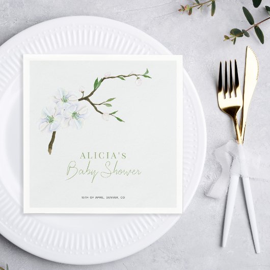 パステルブルーフローラ少年の赤ちゃんシャワー スタンダードカクテルナプキン