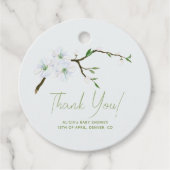 パステルブルーフローラ男の子の赤ちゃん感謝していシャワーユー フェイバータグ (正面)