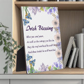 パステルブルーフローラ薄紫アイリッシュ賛美ズ祈りの言葉 フォトプラーク