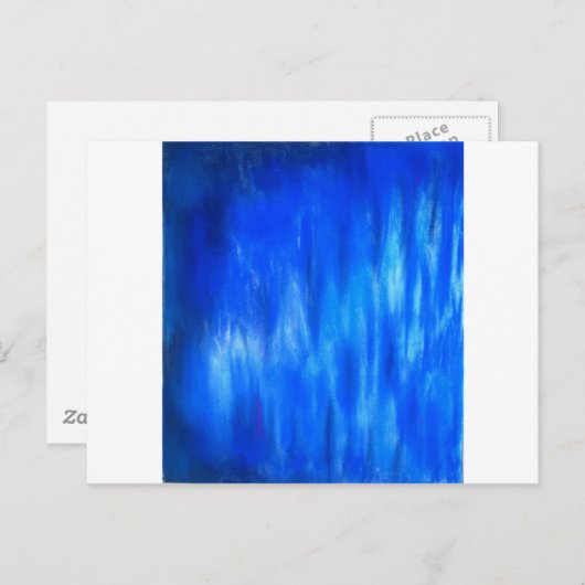 パステルブルーブレーズ(抽象芸術表現主義) ポストカード (正面/裏面)
