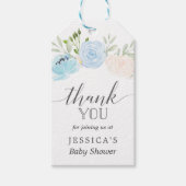 パステルブルーベビーシャワーサンキューメッセージカード ギフトタグ (正面)