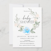 パステルブルーベビーシャワー招待状シャワー招待状 招待状 (正面)
