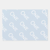 パステルブルーベビーワン誕生日 ラッピングペーパーシート (正面3)