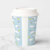 パステルブルーベルーガ鯨の星ベビーシャワーデザイン 紙コップ (左)
