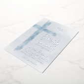 パステルブルーホーリークロスファースト聖餐式 箔招待状 (回転した状態)