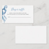 パステルブルーボウベビーシャワーオムツラッフル エンクロージャーカード (正面/裏面)