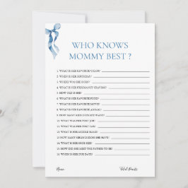 パステルブルーボウ知り合いママ赤ちゃん最高のシャワー知り 招待状