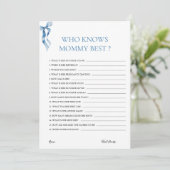 パステルブルーボウ知り合いママ赤ちゃん最高のシャワー知り 招待状 (スタンド正面)