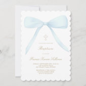 パステルブルーボウ | バプテスマ 招待状 (正面)