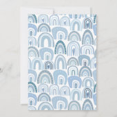 パステルブルーボホレインボーファースト誕生日 招待状 (裏面)