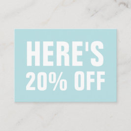 パステルブルーミニマリストトレンディーシンプル割引カード 割引カード