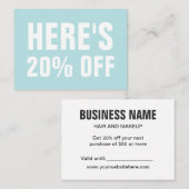 パステルブルーミニマリストトレンディーシンプル割引カード 割引カード (正面/裏面)