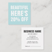 パステルブルーミニマリストトレンディーシンプル 割引カード (正面/裏面)