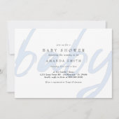パステルブルーミニマル男の赤ちゃんシャワー 招待状 (正面)