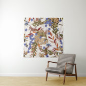 パステルブルーミングフラワーズリリー葉に緑のリリー。再 タペストリー (インサイチュ)