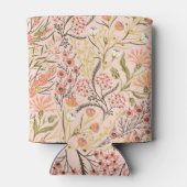 パステルブルーミング花ヴィンテージ模様 缶クーラー (裏面)