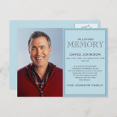 パステルブルーメモリアルファミリーアクノレッジ ポストカード (正面/裏面)