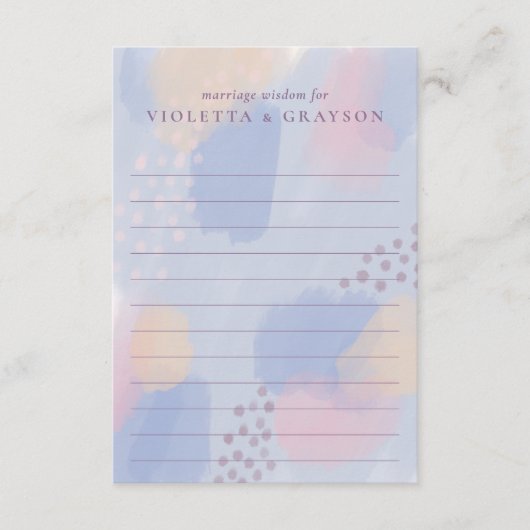 パステルブルーモダンアートマインドアドバイス アドバイスカード (正面)