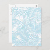 パステルブルーモダンシンプル熱帯ヤシフローラ ポストカード (正面/裏面)