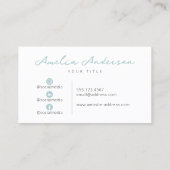 パステルブルーモダンプロフェッショナルソーシャルメディア 名刺 (裏面)