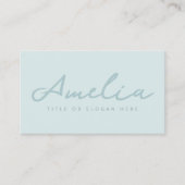 パステルブルーモダンプロフェッショナルソーシャルメディア 名刺 (正面)