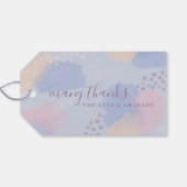 パステルブルーモダン抽象芸術アート ギフトタグ (裏面横)