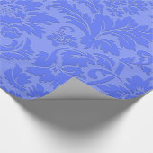 パステルブルーモノクロヴィンテージフローラダム ラッピングペーパー (角)