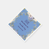 パステルブルーリトルフラワーバッドフローラベビーシャワー スタンダードカクテルナプキン (角)