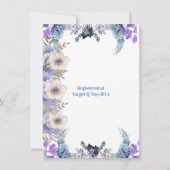 パステルブルーリトルフラワーバッド薄紫ベビーシャワー 招待状 (裏面)