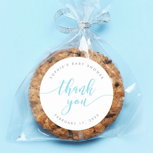 パステルブルーリラックススクリプト ラウンドシール